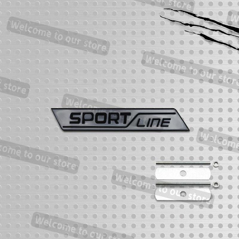 JBIW9 3D Metal Car Styling Sport Line Grille Emblem Side Decals Rear Trunk Body Badge For Skoda VRS Octavia Scala Vision Rapid Kodiaq