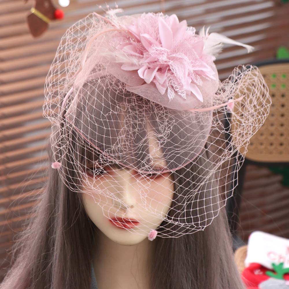 French Style Bridal Headband Wedding Mesh Veil Face Cover Vintage Bride Veil Hairdband  Headdress