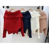 New Year's Korean Casual One-shoulder Sweater Women's Autumn and Winter New High-end Unique Sweater Top