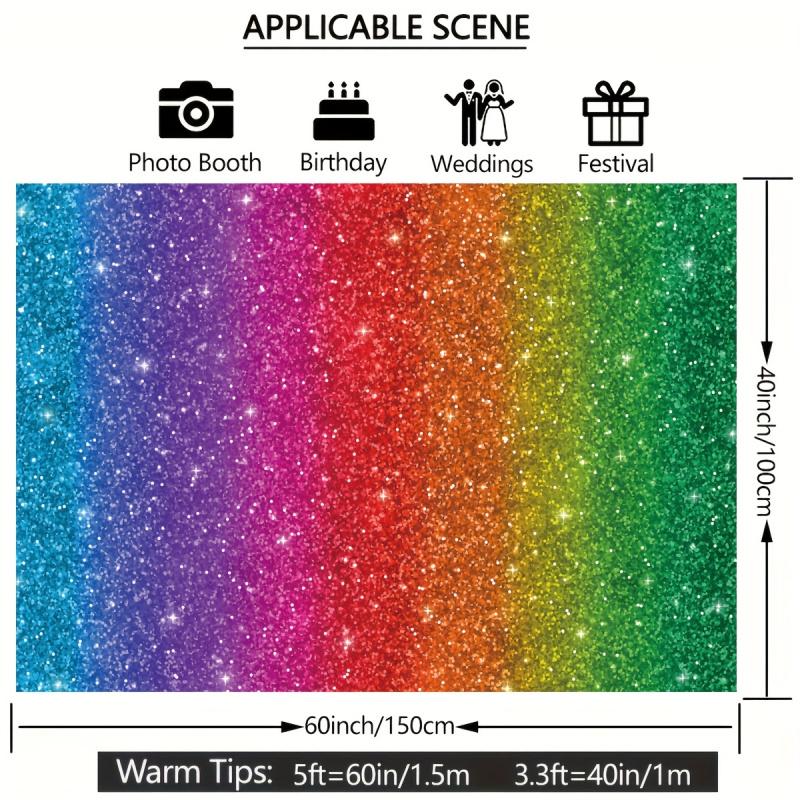 1pc, 2Dflat, Rainbow Background - Happy Party Decoration Banner, Photography Studio Props, Birthday, Room Decoration, Wsj