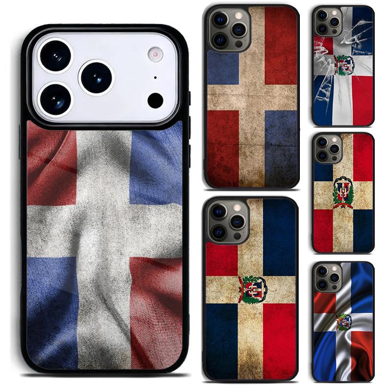 Dominican Republic Flag Painted Phone Case For iPhone 17 16 15 14 13 12 11 Pro Max Plus 17Air Soft Silicone Cover