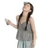 French chic small vest suspender women's summer new small wear design sense retro plaid versatile top