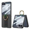 Ultra Thin Matte Case For Samsung Galaxy Z Flip 7 6 8 Metal Ring Holder Stand Skin-Friendly Plastic Hard Protection Back Cover