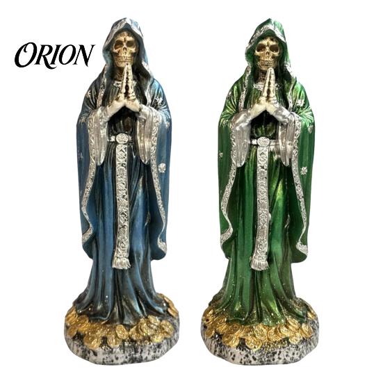Gruselige Party Tischdekoration Gotische Betende Skelettstatue, Halloween Harzfigurine, Heiligenfigur Skulptur für Tag der Toten Schreibtisch