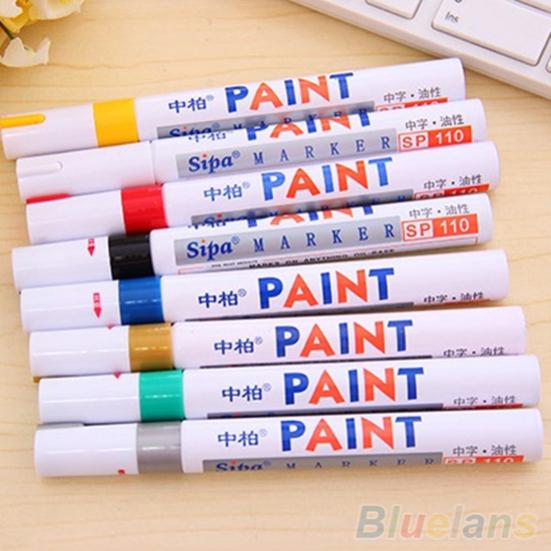 12 Colors Waterproof Car Tyre Tire Tread Rubber Metal Permanent Paint Marker Pen