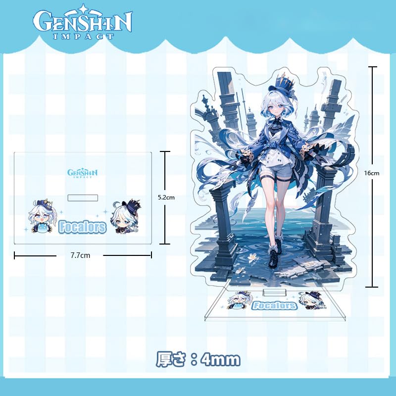 DIROLVON Genshin Impact Freena Goods: Water God Lucky Bag Set with Badge, Acrylic Stand, Wall Hanging, Birthday Gift (Freena)