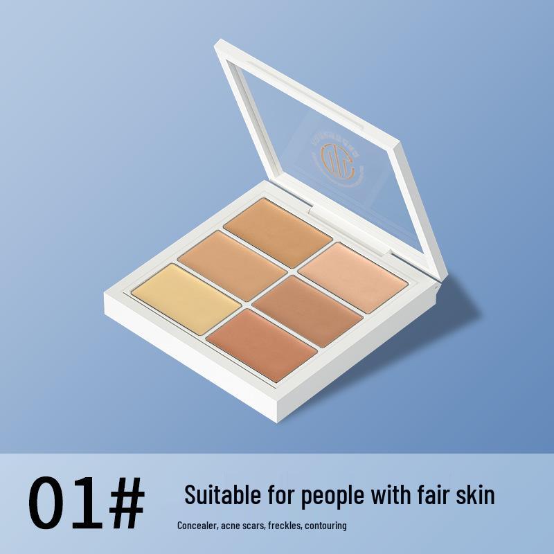 

Палетка консилеров и контуринга Xmeiyan Hall Six-Color - Скрывает темные круги под глазами, следы от акне, пигментные пятна, покраснения и корректирует цвет. 12g