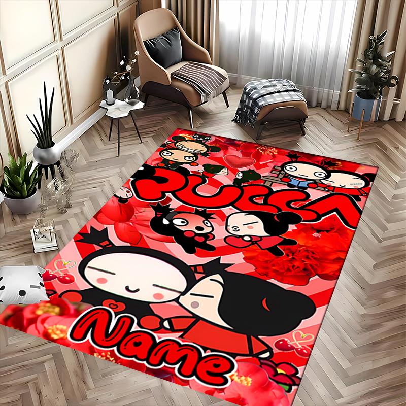 Custom Personalization Pucca Area Rug - Perfect For Kitchen, Bathroom,Laundry Room Decor Large Size Available,Gift All Seasons
