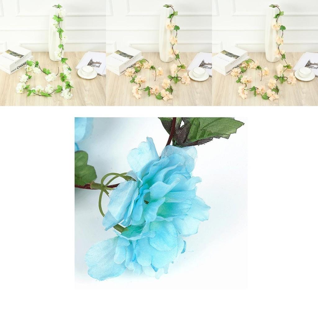 Lifelike Silk Cherry Flowers Garland For Weddings And Home Decoration 2.2m