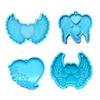4 Pcs Shiny Love Angel Wings Keychain Silicone Epoxy Resin Mold DIY Ornament Pendant Jewelry for Valentine Gift Crafts