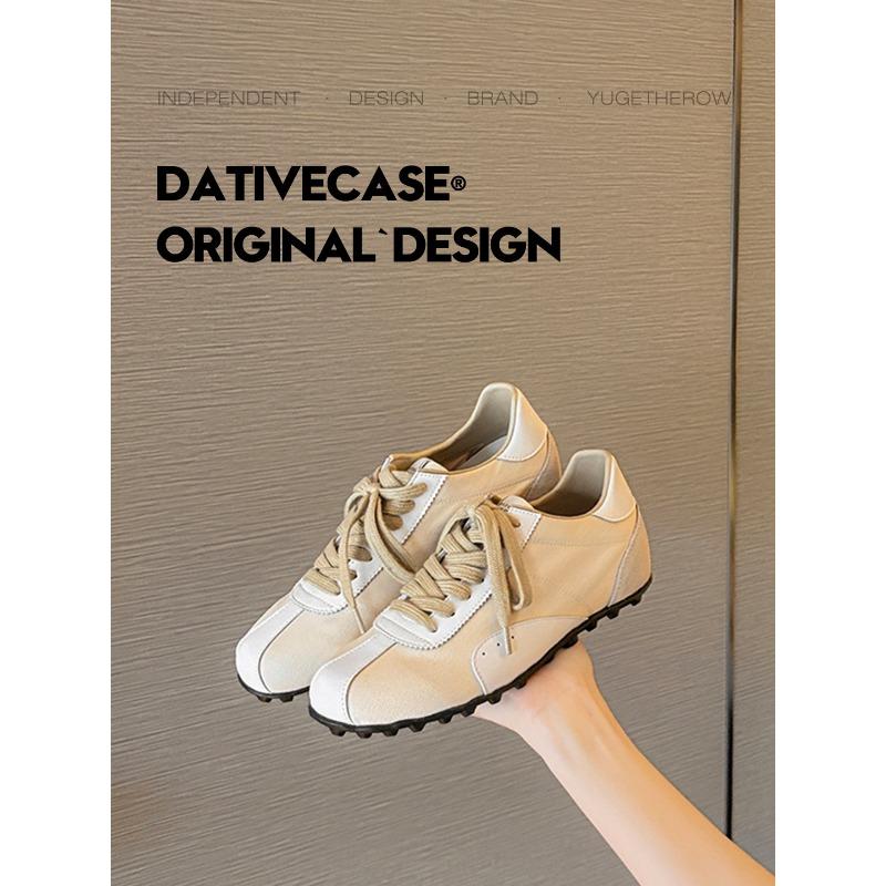 New retro style color matching women's versatile and thin soft-soled casual sports little white shoes