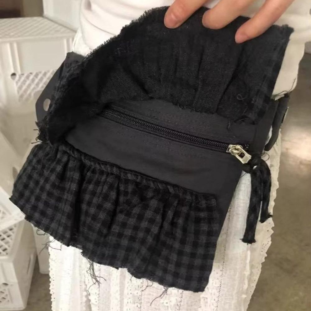 Versatile Lightweight Lace Waist Bag Water-Resistant Adjustable Strap Dual Zipper Bag Shoulder Bag