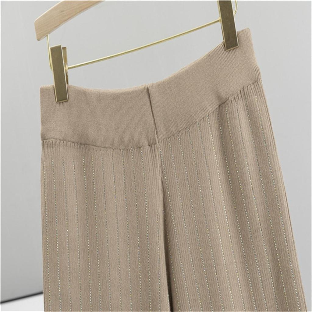 Women's Wide Leg Pants Hooded Knitted Cardigan Two Piece set Women's Autumn Fashion Loose Casual Suit