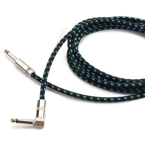 Guitar Shield Cable, SL Type, 1m/3m/5m Length, 6.35mm S-L Type Plug, Guitar/Bass Shielded Cable, 6.5mm, Heavy-Duty Nylon Braided, Break-Resistant, Com
