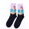 starry starry night Cotton Funny painting Socks Women Men Western Mona Lisa Kiss Oil Painting Retro-classical Series Couple Sock