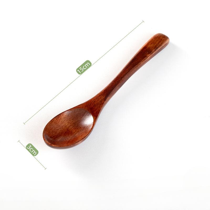 Linguriță mică de lemn Utensil Instrument Orez Supă Linguriță Lingură de desert Amestecare cafea Înghețată