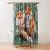 Animali del Bosco Fagiano e Volpe Tenda da Doccia Blu Verde Floreale Lepri Verdeggiante Tenda da Doccia per Bagno con 12 Ganci