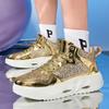 Street Gold High Top Sneakers For Men Fashion Luxury Paillette Designer Men's Shoes Glitter Platform Casual Women's Sports Shoes