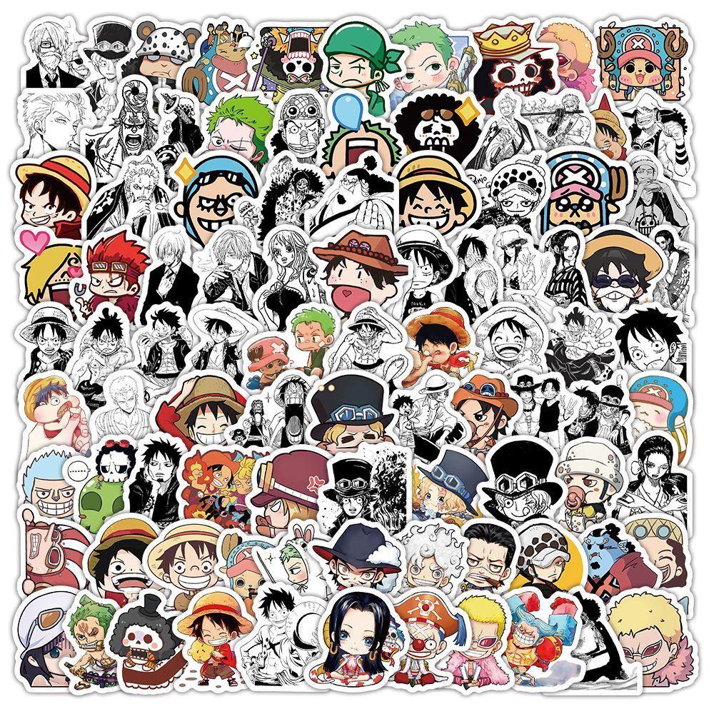 120 pieces of One Piece-themed cartoon anime peripheral stickers for mobile phone screen decoration - waterproof decals