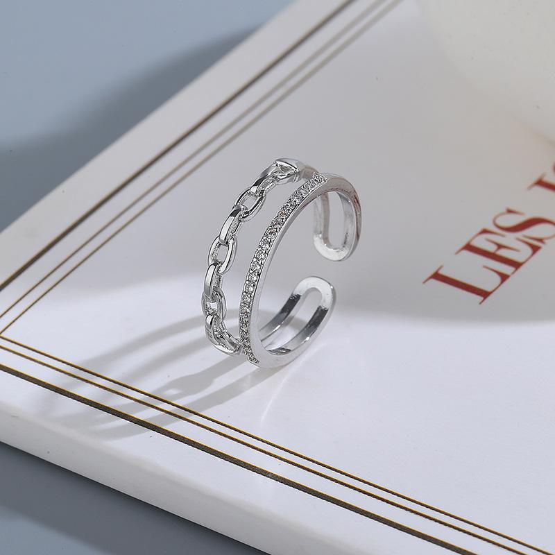 Lindon Copper Alloy Zircon Ring Ladies Jewelry Wedding Promise Party Gift