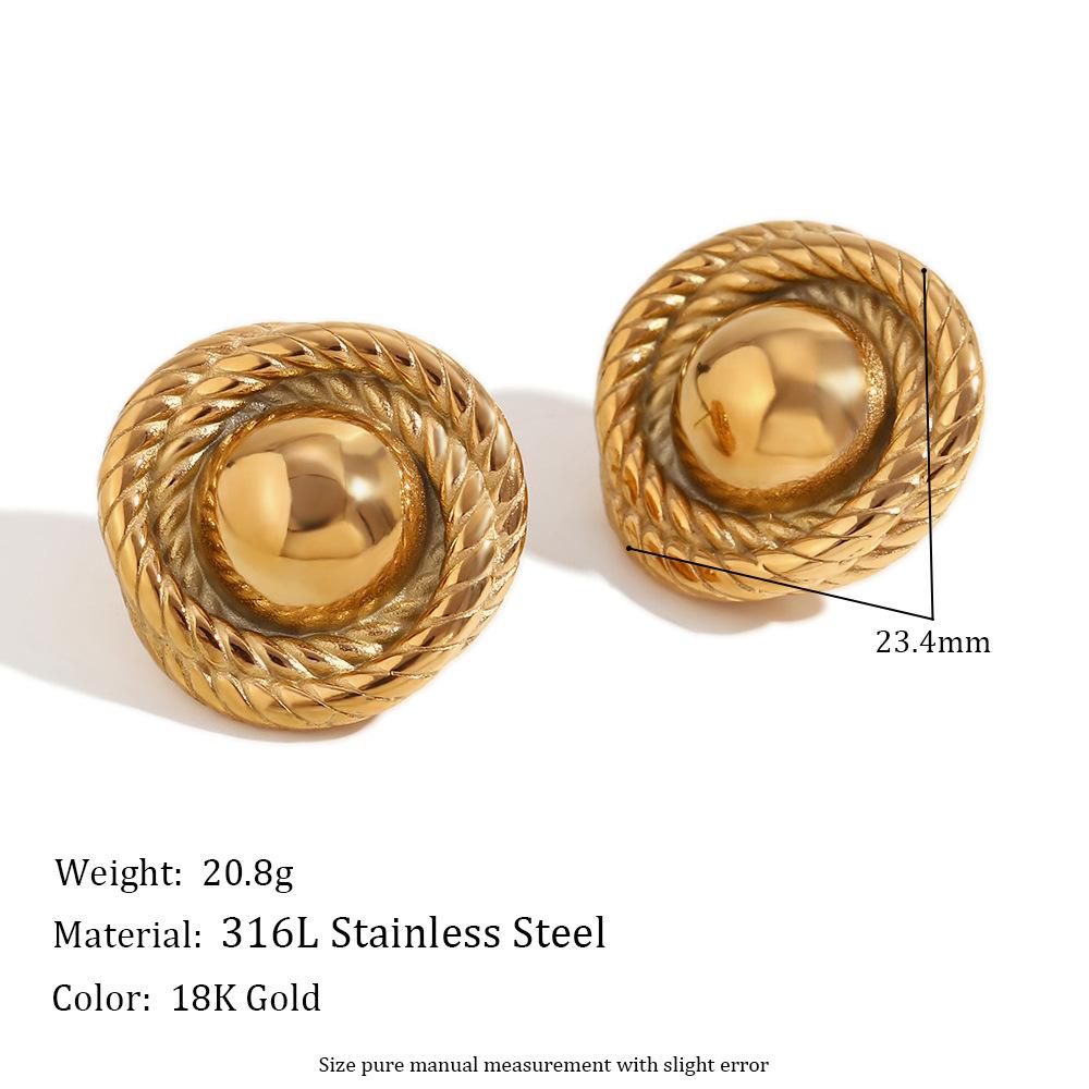 MamacitaSlay Unique Design 18K Gold Plated Stainless Steel Asymmetric Earrings Banquet Waterproof Jewelry Women's Charm Gift