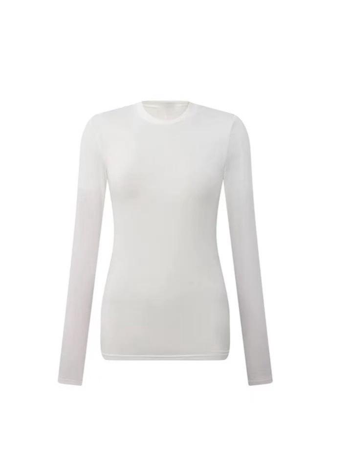 Niche Design Lightweight Wool Tencel Long Sleeve Base Layer Shirt Medium белый