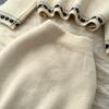 Autumn Winter Women Sweet Print Knitted Sweater Two Piece Set Single Breasted Cardigans Jacket and Mini Short Sheath Skirt Suit