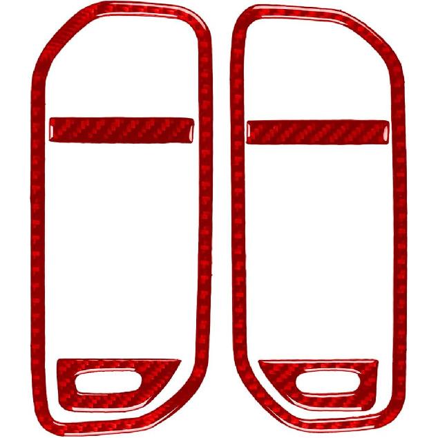 4pcs Carbon Fiber Car Window Lift Switch Cover Stickers Compatible with Dodge RAM 1500/2500/3500 2019-2023 Crew Cab, Door Glass Control Panel Trim