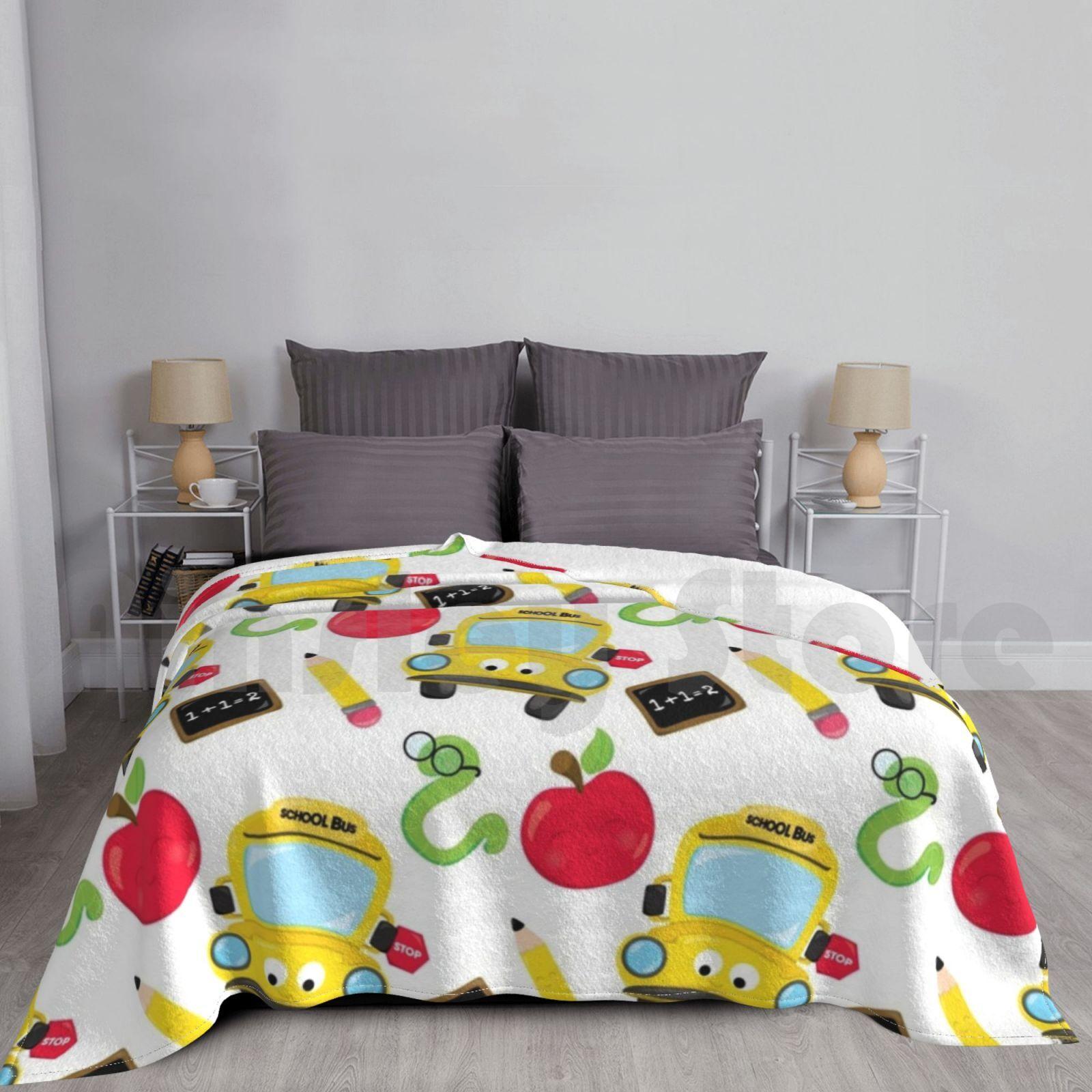 School Bus Driver Blanket For Sofa Bed Travel School Bus Bus Driver School Size: 75*100cm, Weight: 230 GSM