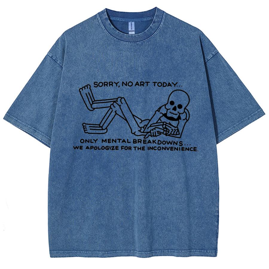 

Минималистичный принт человечка-черепа, женская футболка, выбеленный деним, оверсайз, короткий рукав, модный уличный топ, унисекс 3XL