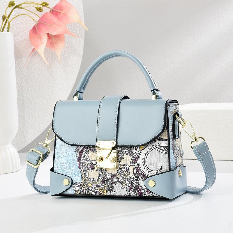 

Модная сумка-тоут с принтом, женская сумка через плечо, тренд 19*8*14 небесно-голубой