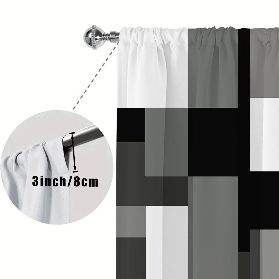 Room Darkening Geometric Blockout Curtains Polyester Drapes Living Home Decor Curtain Set Of 2 Modern Made With Rod Pocket Washable Ready