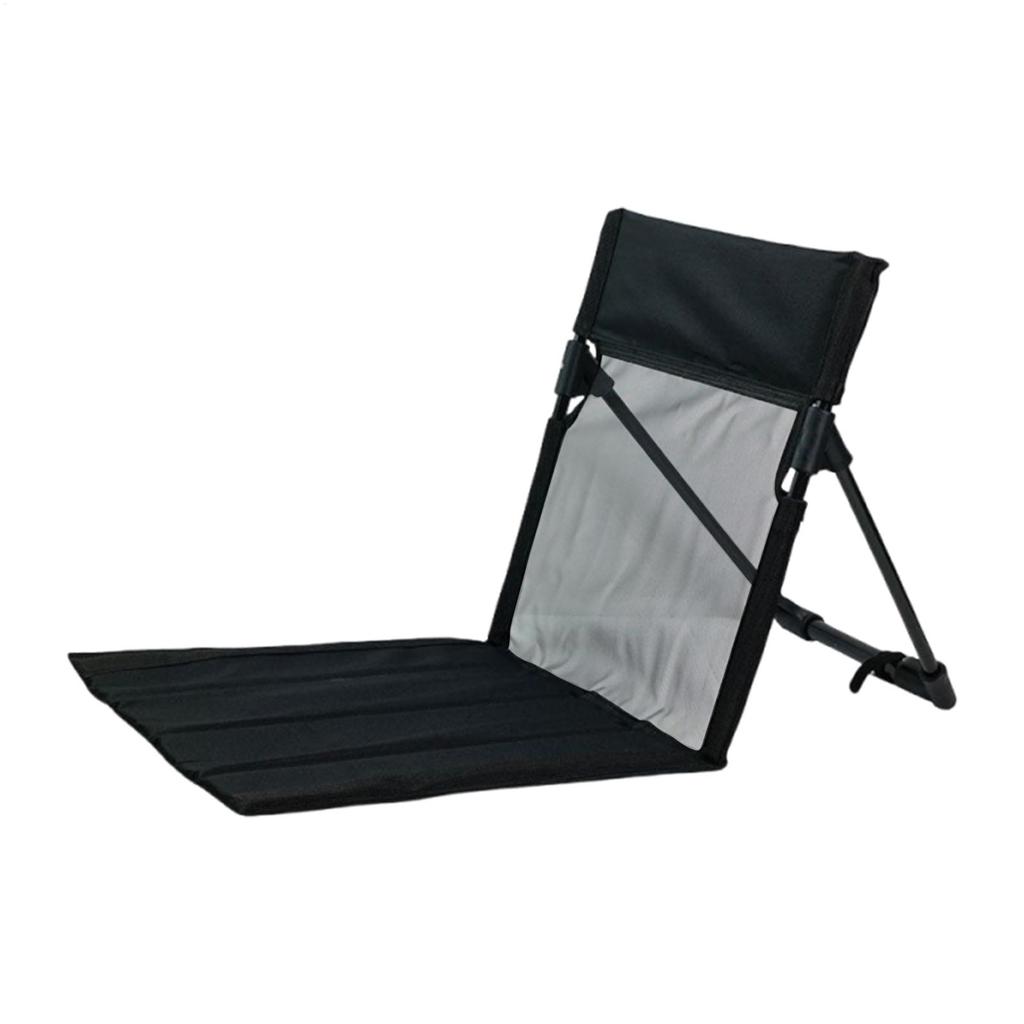 Outdoor Folding Chair Fishing Chair with Backrest Portable Floor Seat with Storage Bag Breathable Stool for RV Patio Hiking