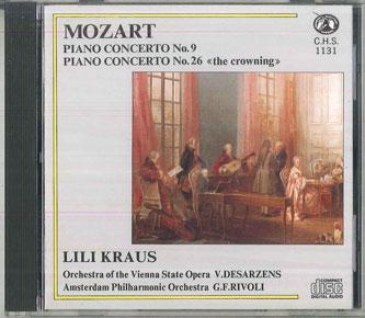 

CD LILI KRAUS Mozart Piano Concertoo No.926 CHSCD1131 NOT ON LABEL Japan Classical Used