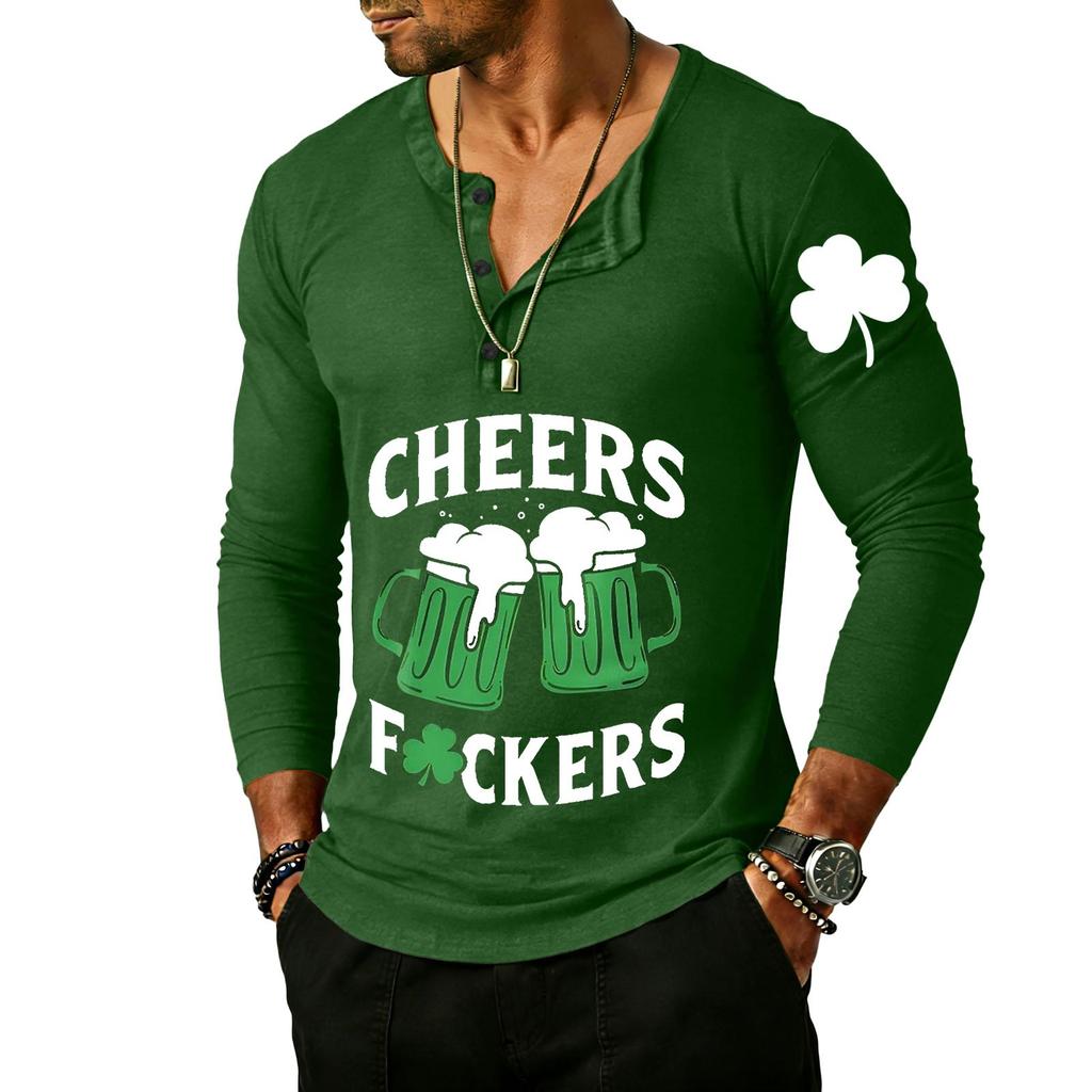 Men's Outdoor Vintage Button Long Sleeve Fashion Sports T-shirt