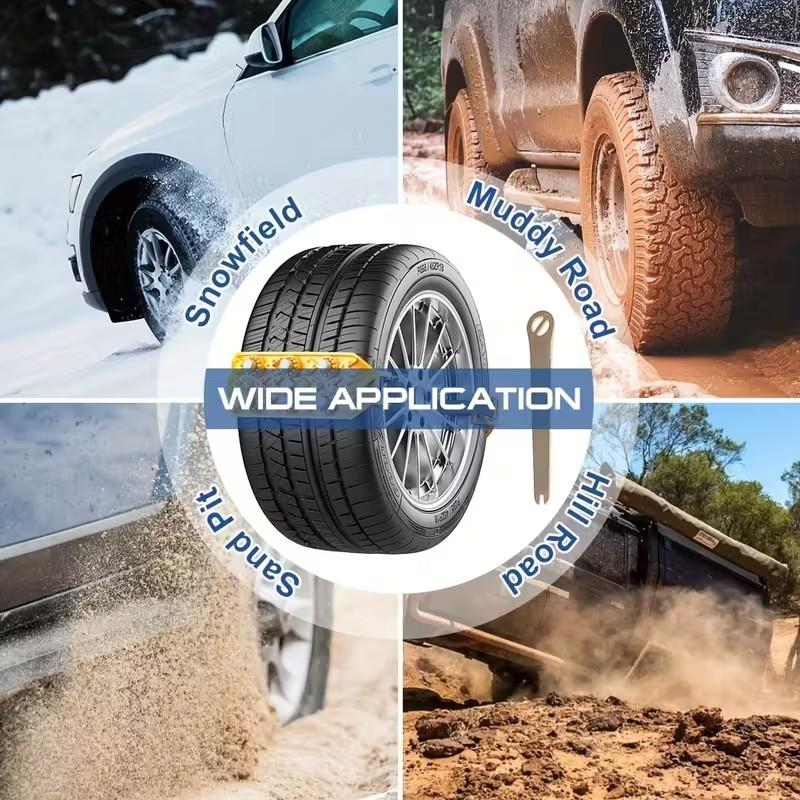 8PCS/set Universal Anti-slip Car Chains Are Suitable for Snow, Ice and Muddy Ground Anti-ski Chains Are Suitable for SUV and Off-road Truck Tires