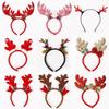 Christmas Deer Antler & Snowman Headband - Festive Party Headdress Gift
