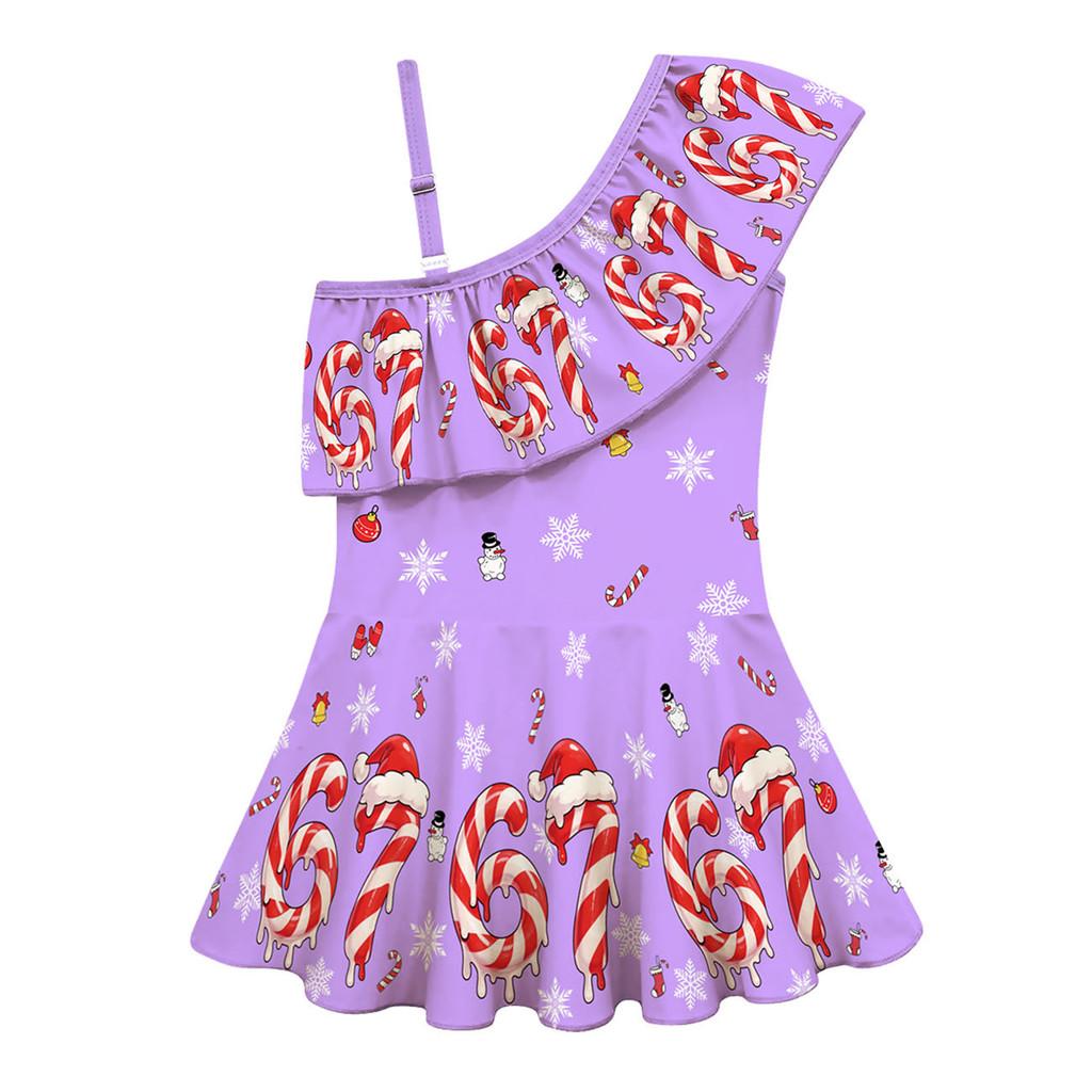 

20762 Kids Girls Steal a Brainrot 67 Print One-piece Swimsuit Swimwear 160cm