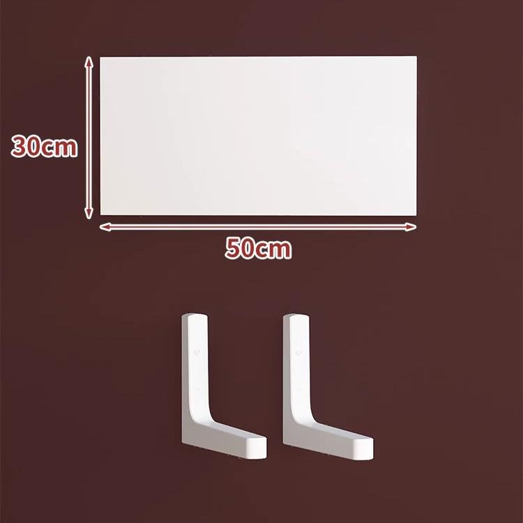 Paint-Free Floating Wall Shelf: Wooden Wall-Mounted Bookshelf and Storage Plank