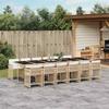 Vidaxl 13-Cz. Garden Furniture Set With Cushions, Beige, Poly Rattan
