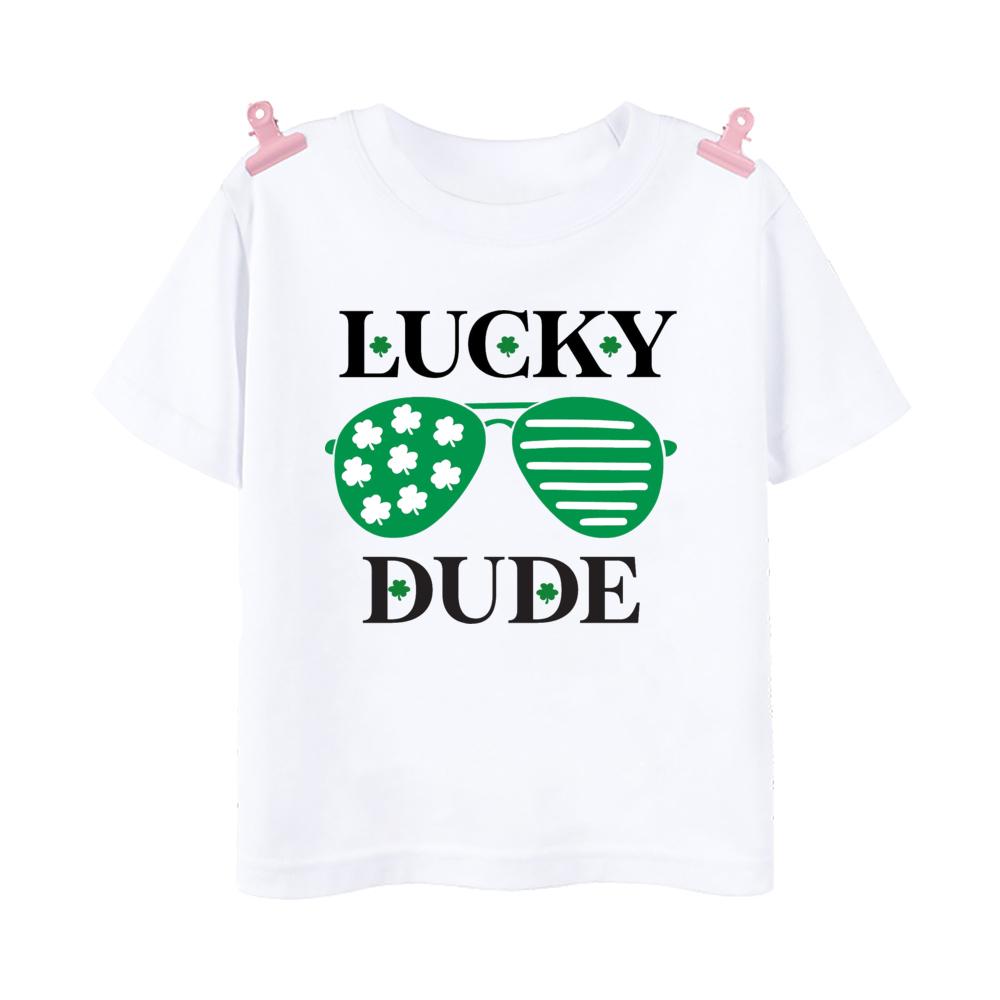 Rainbow Lucky Print Kids Shirts St Patricks Day Party Boys Girls Outfit Tshirt Holidy Child Short Sleeve Tops Toddler T Shirt