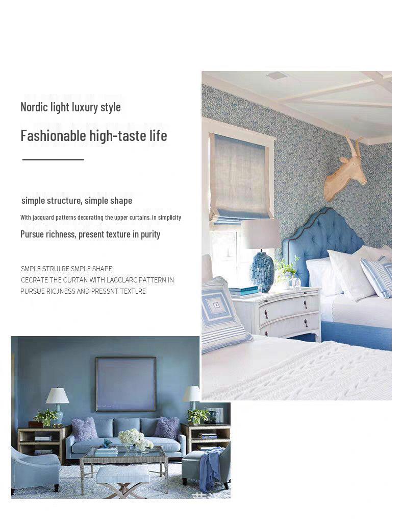 Nordic Blackout Jacquard Bamboo Cotton Curtains for Living Room, Bedroom, or Balcony
