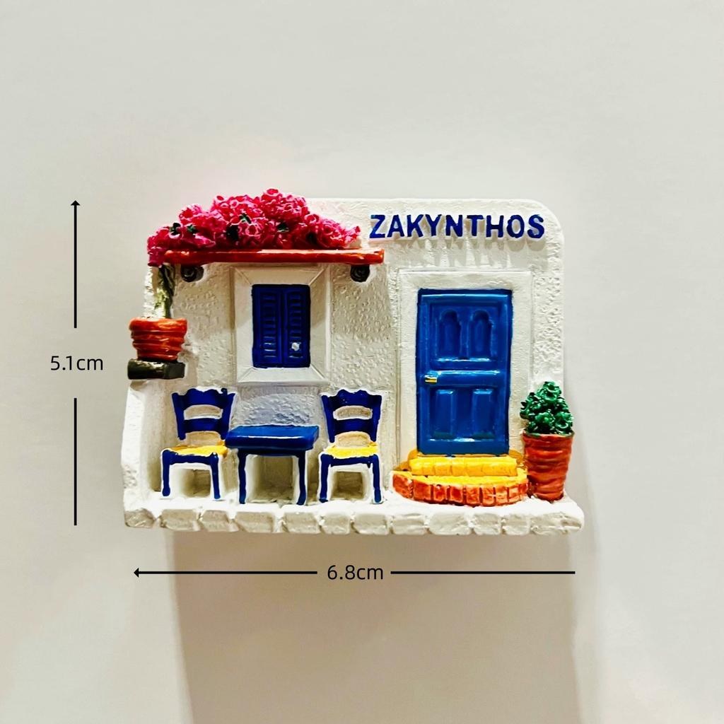Greece Santorini Kinsos Island Resin Fridge Magnet Stickers Travel Souvenir Gift Landscape Refrigerator Magnet Home Kitchen Decor