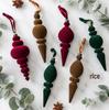 Creative Flocked Cone Christmas Tree Ornaments - Unique Decorative Pendants for Festive Decor