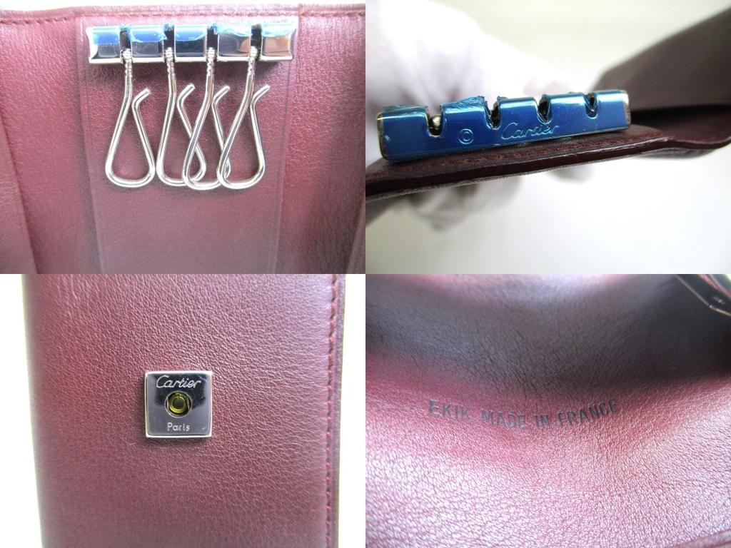 Brelocuri autentice din piele Cartier Bordeaux cu 4 poze #a571 Reconditionate