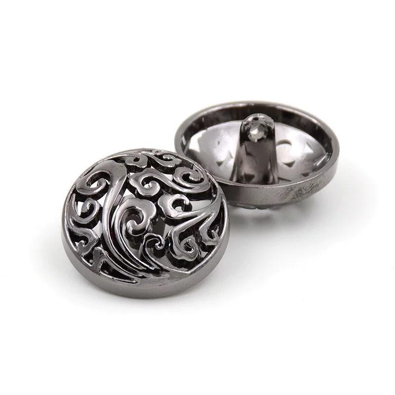10pcs Beautiful Hollow Flower Shank Buttons High Quality Full Metal Round Buttons Woman Clothes Accessories