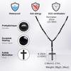 Xiaomi Vnox Hematite Cross Pendant Necklace for Men Black Onyx Beaded Chain Long Male Prayer Jewelry Punk Street Style Gift