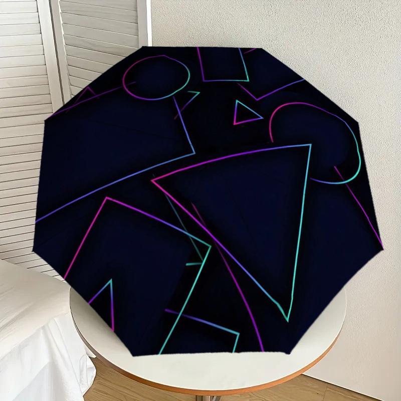 

1pc Geometric Shapes Abstract Art Umbrella with Plastic Handle,Suitable for All Seasons Home Travel Outdoor UmbrellaDD365