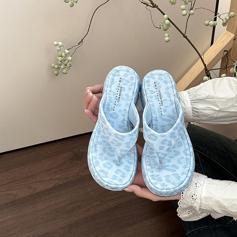 Fashion 2025 Summer Platform Wedges Woman Clip Toe Slippers Fashion Thick Bottom High Heels Party Slides Shoes