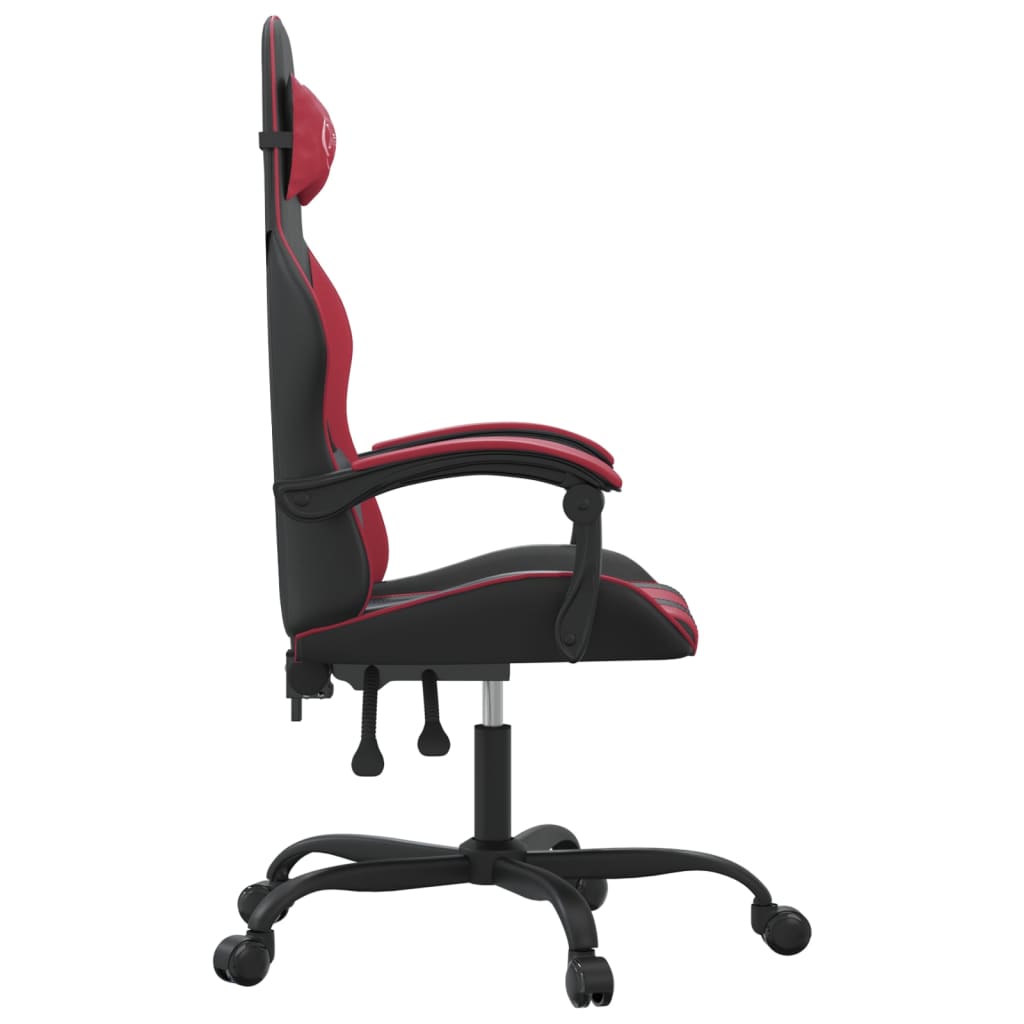 Gaming Chair Swivel Black and Burgundy Artificial Leather